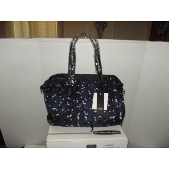 Mondani Weekender Patterned Black Tote Bag With Colorful Dots & Polka Dots - Picture 2 of 2